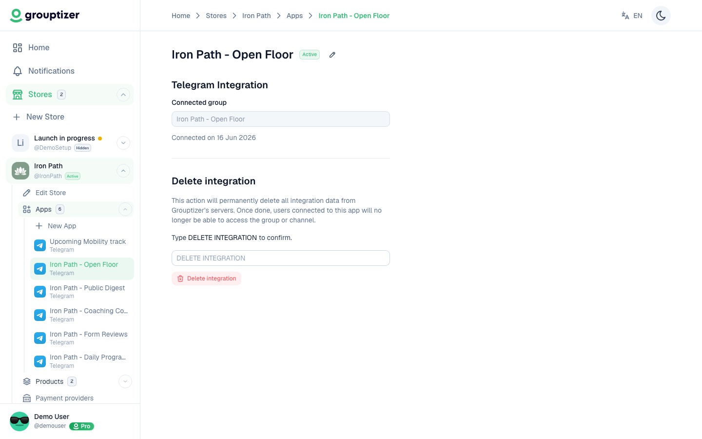 Verified integration with a group